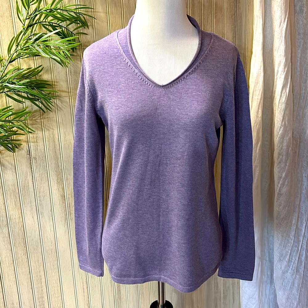 J Jill Frosted Plum lightweight sweater, cotton/polyester blend, size XS, EUC